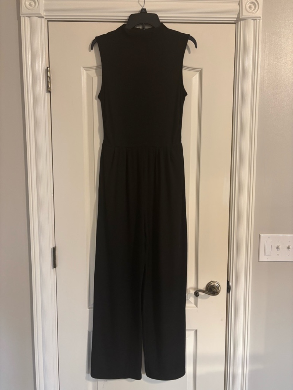 Mock Neck Black Sleeveless Jumpsuit